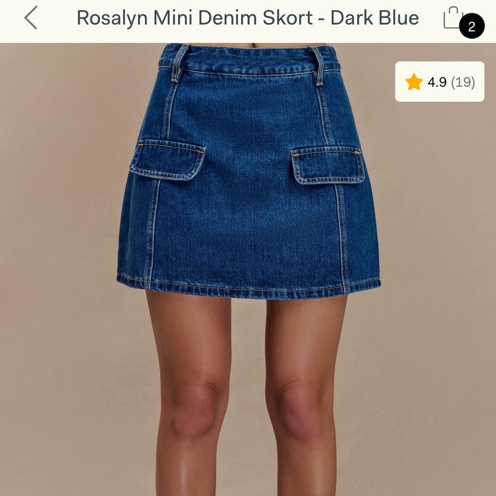 Meshki Dark Blue Denim Mini Skirt